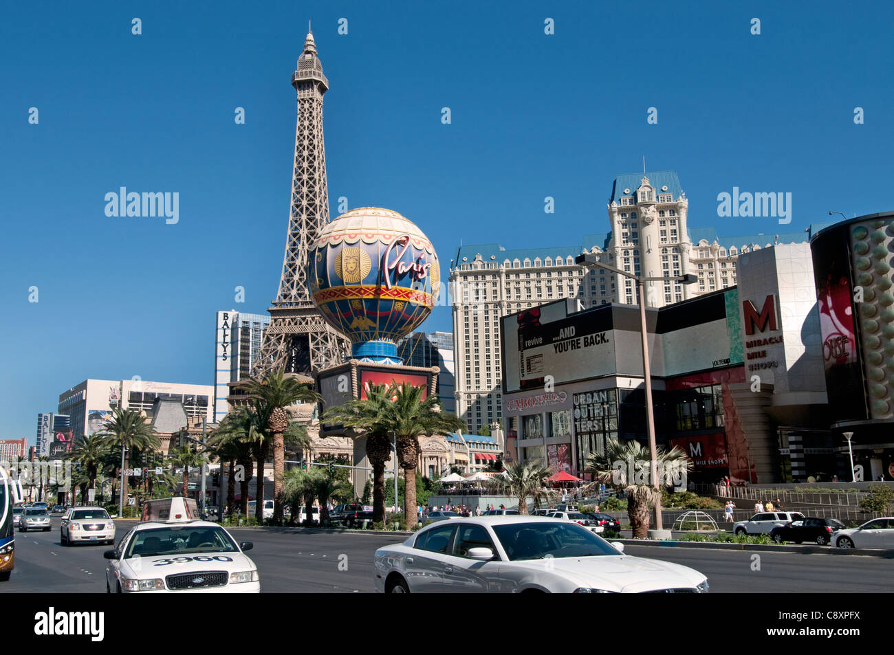 Las Vegas Casino The Eiffel Tower Paris gambling capital of the World United States Nevada Stock Photo