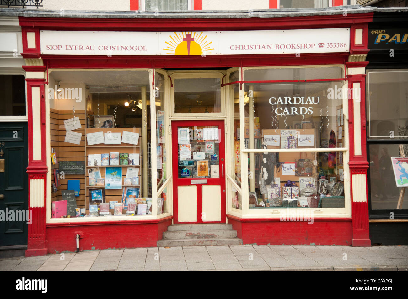 A christian bookshop, Bangor Wales UK Stock Photo