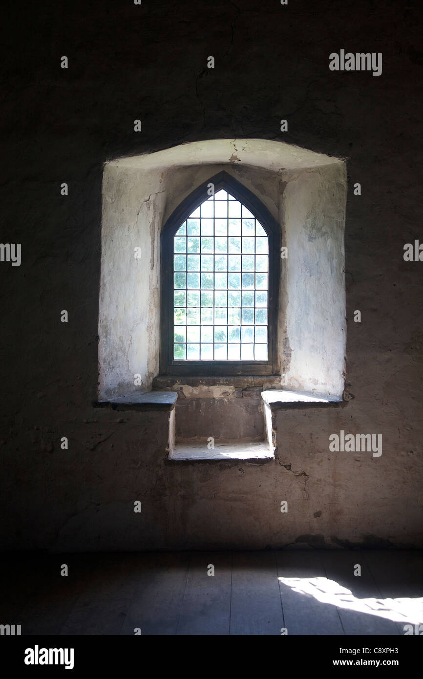 Internal window, Tretower Court Stock Photo