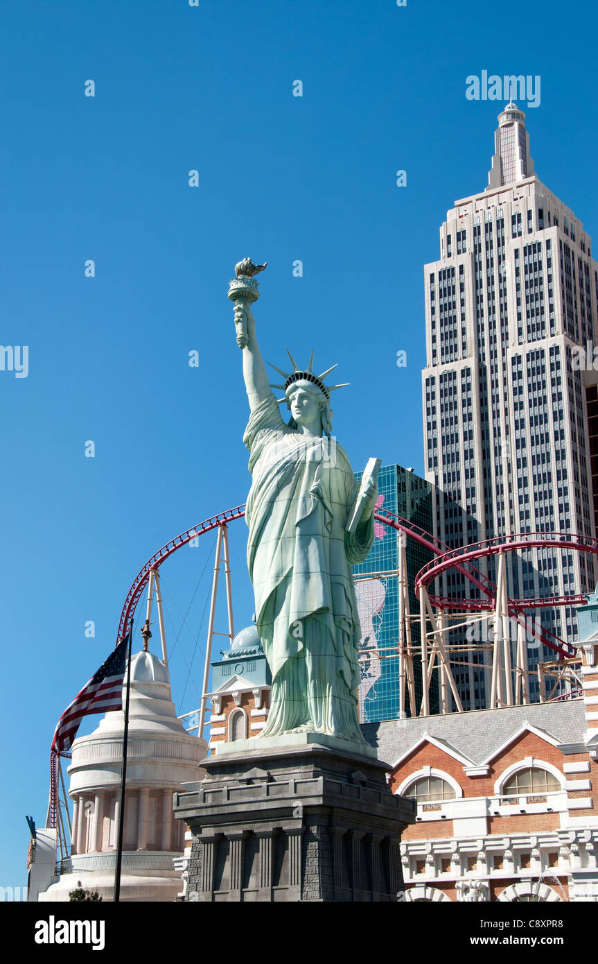 New York Casino Statue of Liberty Las Vegas Strip gambling capital of the World United States Nevada Stock Photo