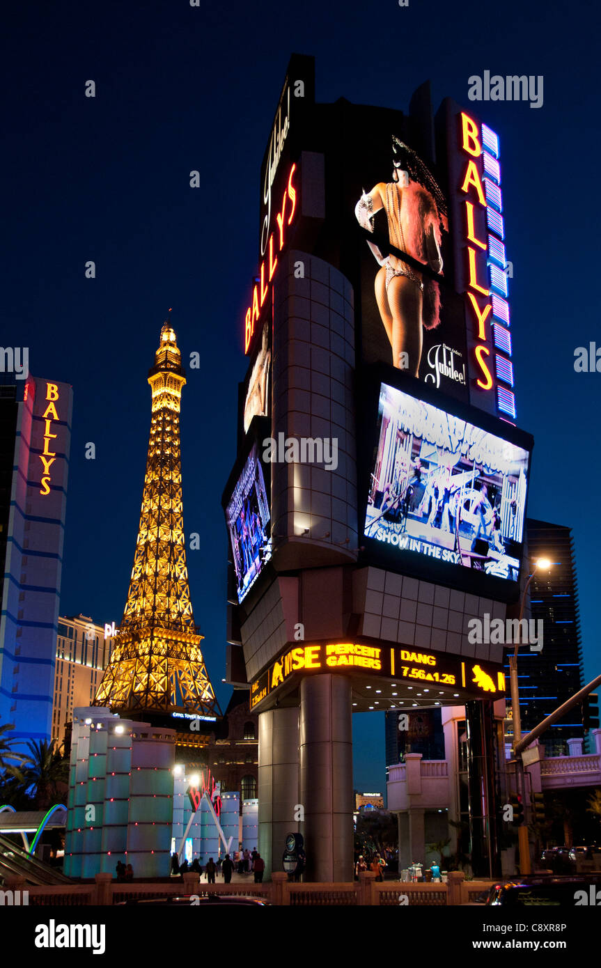 Las Vegas Casino The Eiffel Tower Paris gambling capital of the World United States Nevada Stock Photo