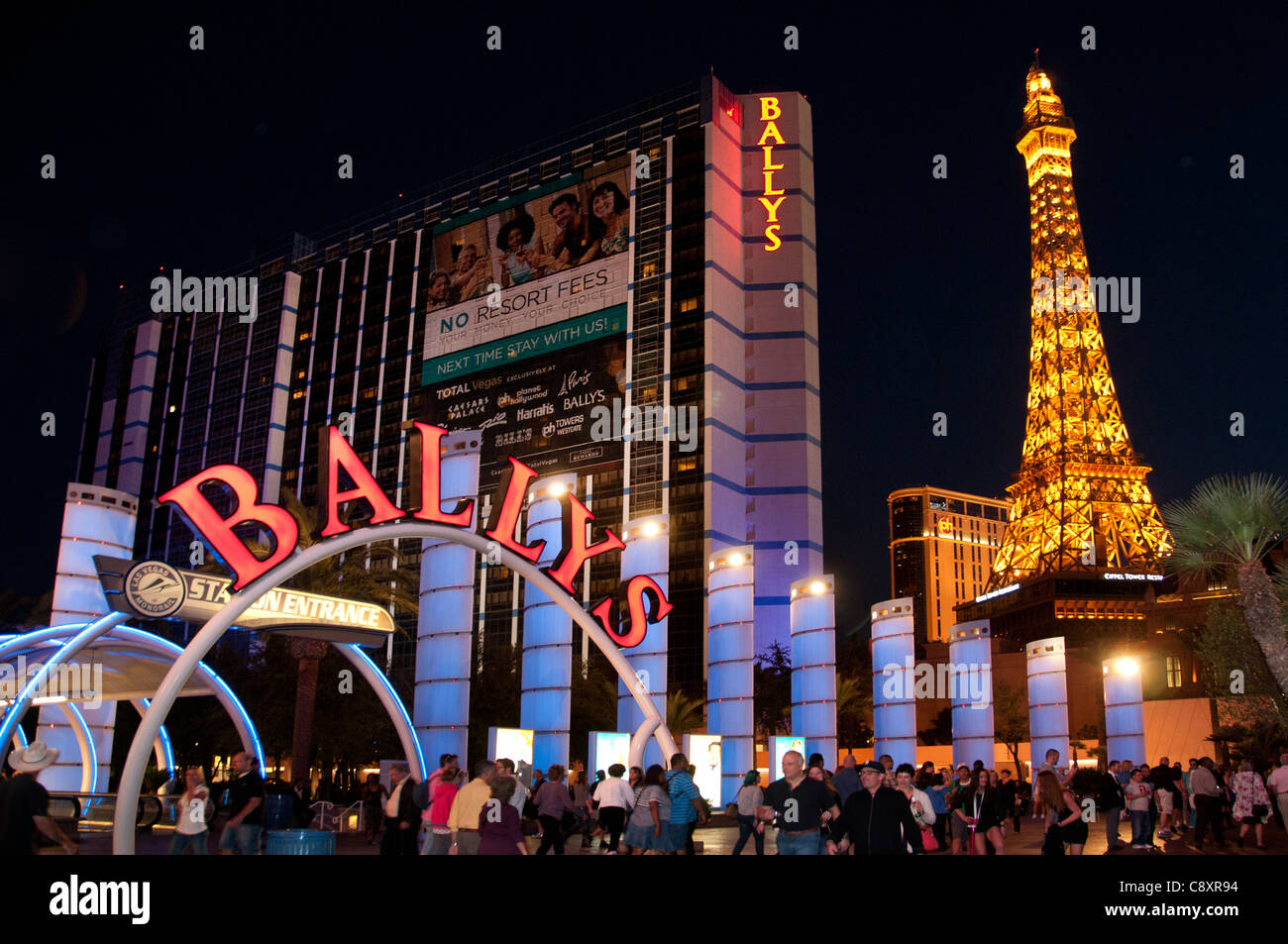 Las Vegas Casino The Eiffel Tower Paris gambling capital of the World United States Nevada Stock Photo