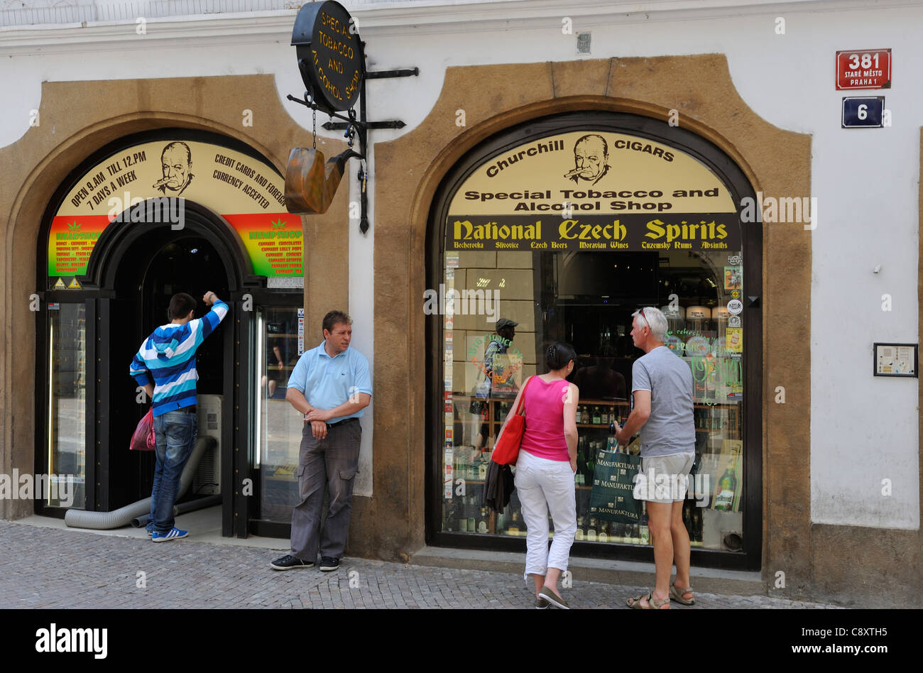 Head shop Spirits tobacco Old Town Stare Mesto Prague Czech Republic