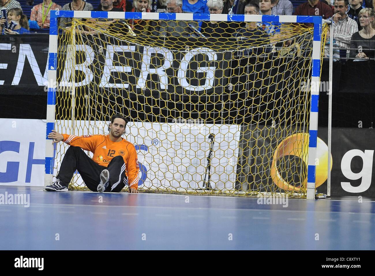 03 11 2011  Handball Supercup Berlin, Germany, Germany versus Denmark. Goalkeeper Schulz Silvio Heine Vetter Germany Stock Photo