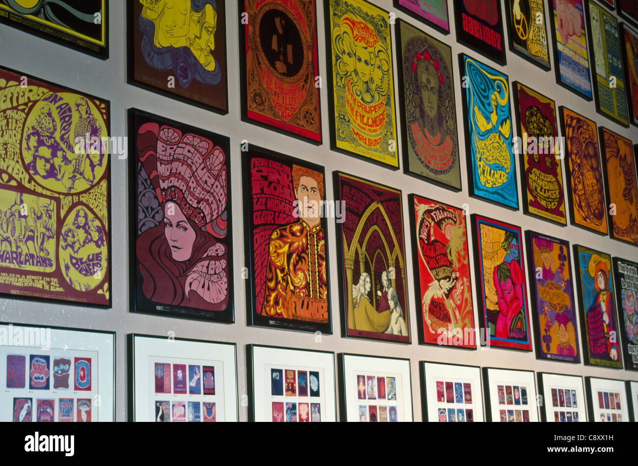The legendary Poster Room at Fillmore West, San Francisco, California Stock Photo