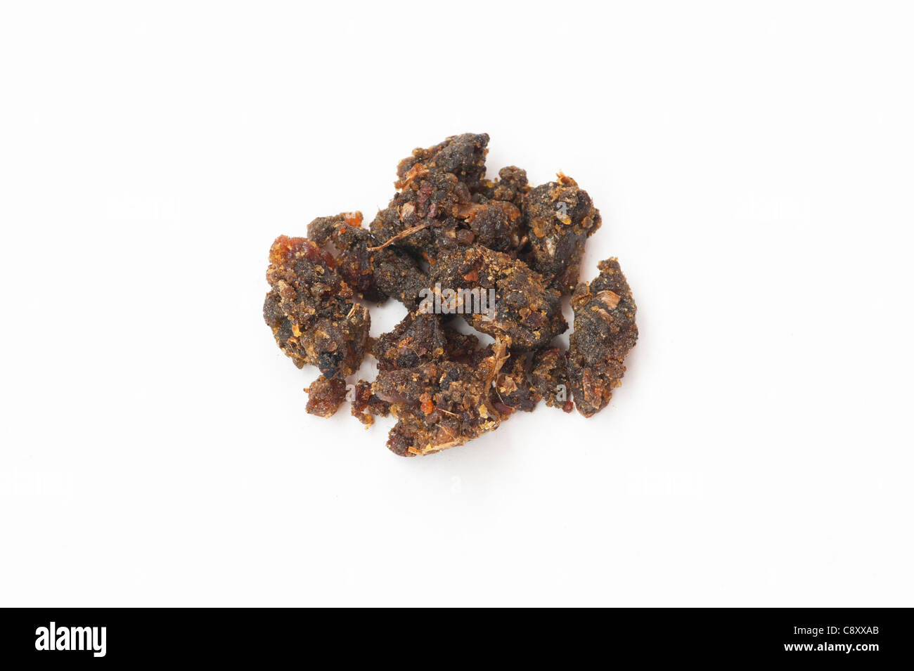 Guggal Resin on white background Stock Photo