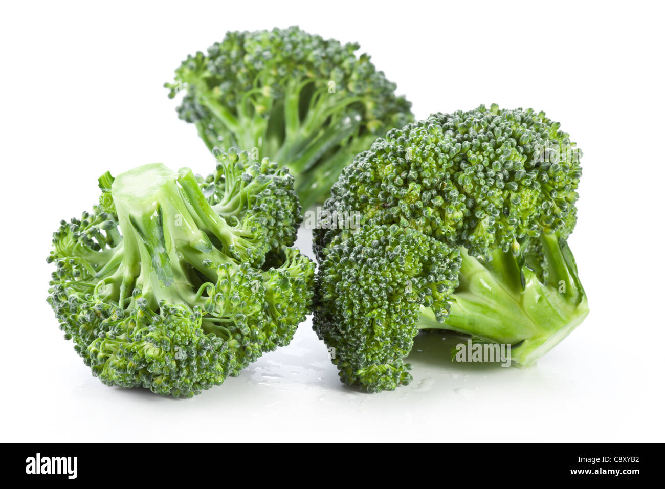 Broccoli on a white background. Stock Photo