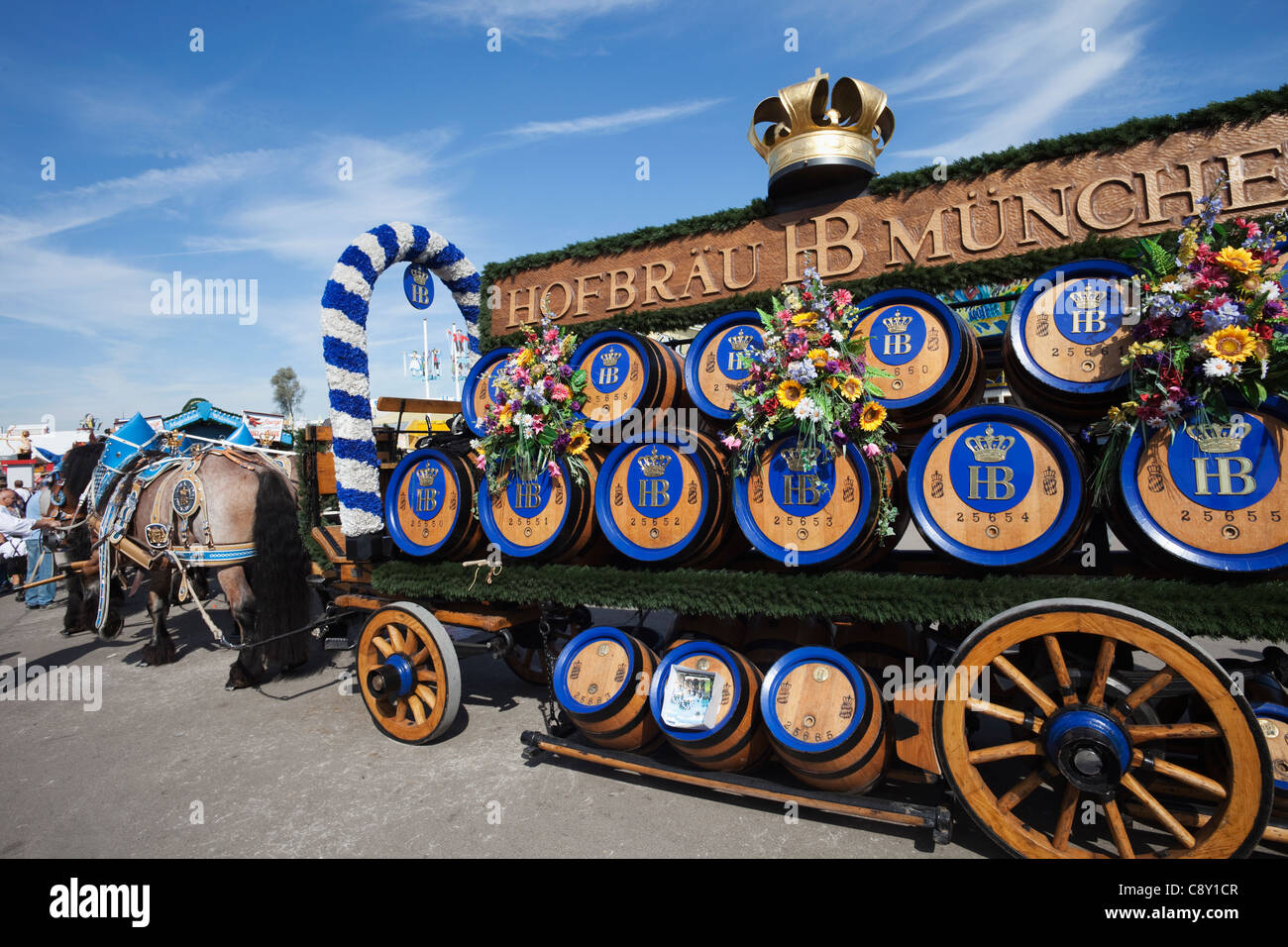 Germany, Bavaria, Munich, Oktoberfest, Beer Barrels Stock Photo Alamy