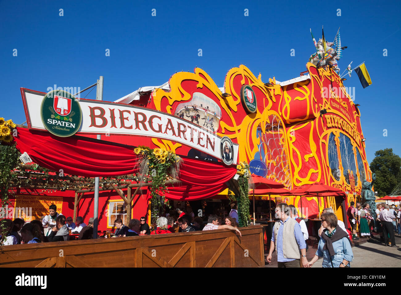 Germany, Bavaria, Munich, Oktoberfest, Hippodrom Beer Tent Stock Photo