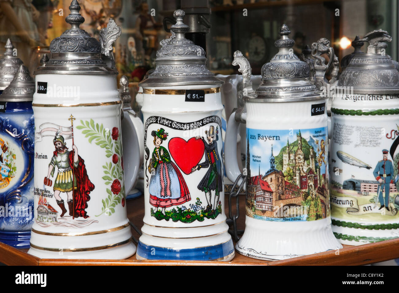 Germany, Bavaria, Munich, Souvenir Beer Steins Stock Photo Alamy
