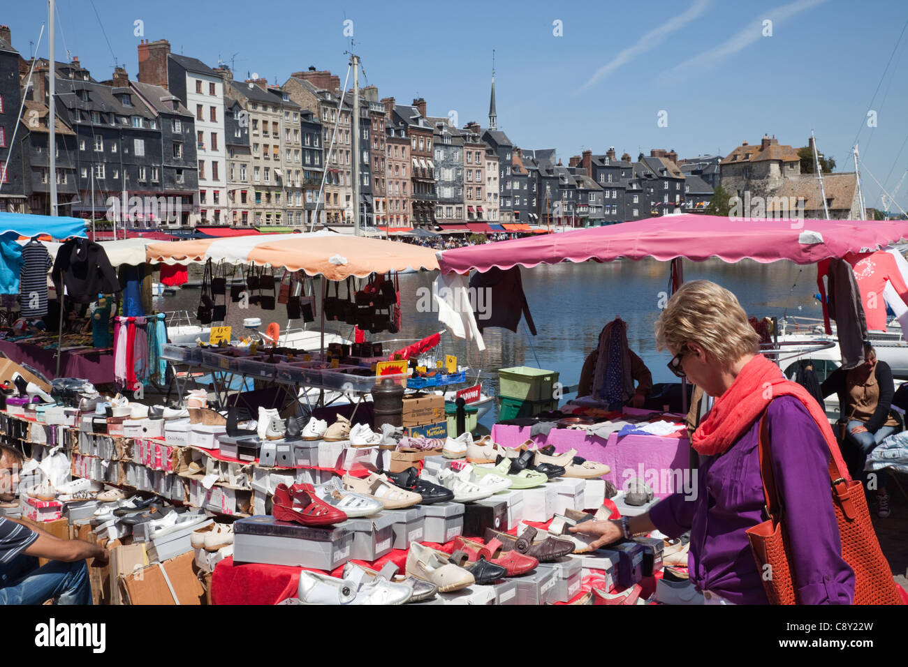 France, Normandy, Honfleur, Market Scene Stock Photo - Alamy