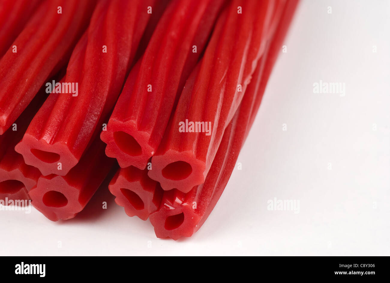 Red liquorice candy bars Stock Photo Alamy