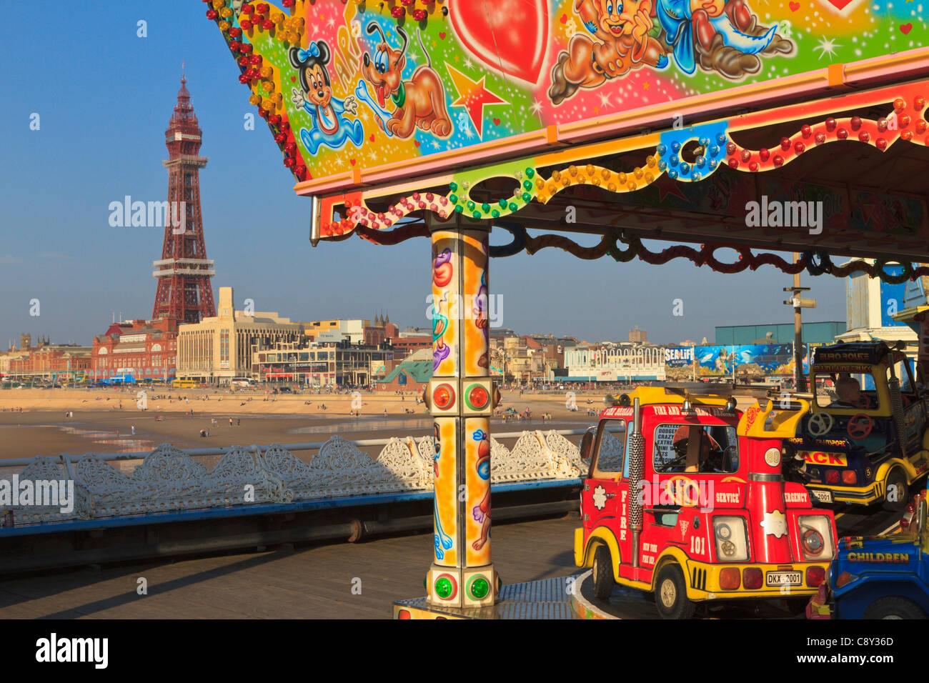 Tower and amusement arcade, Blackpool, England Stock Photo