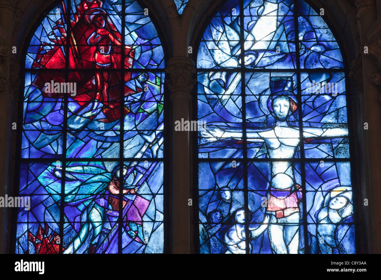 France, Champagne, Reims, Reims Cathedral, The Stained Glass Window