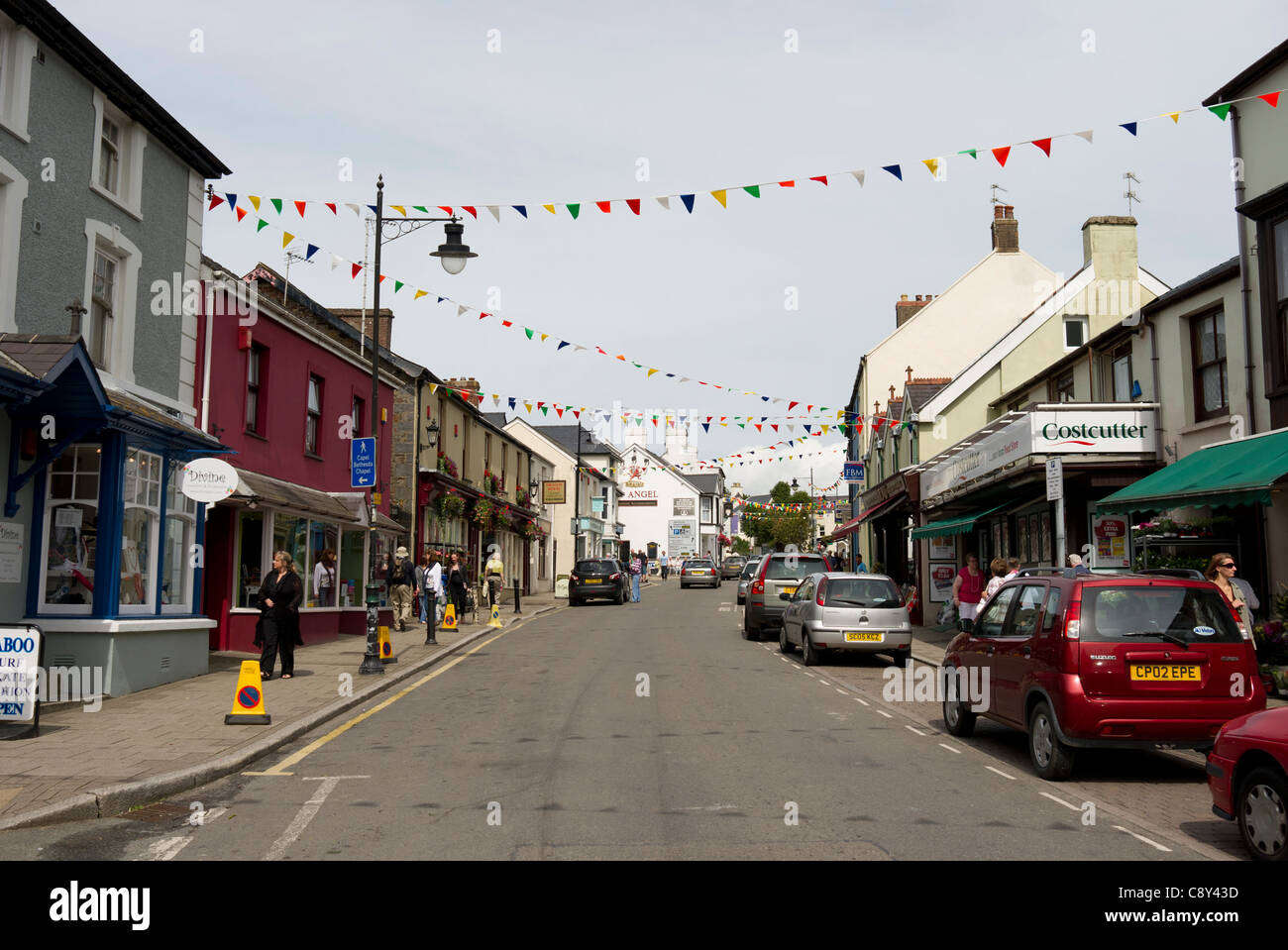 Narberth High Street, Pembrokeshire Wales Stock Photo