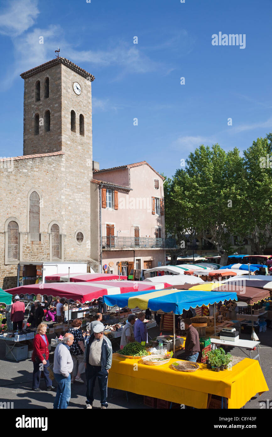 France, Languedoc-Roussillon, Aude, Esperaza, Sunday Market Stock Photo
