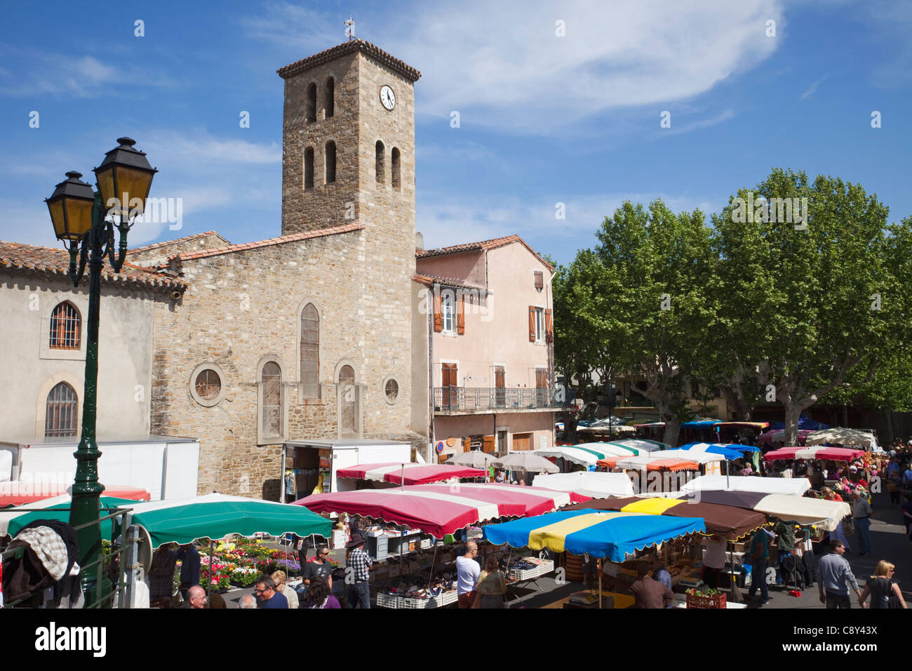 France, Languedoc-Roussillon, Aude, Esperaza, Sunday Market Stock Photo