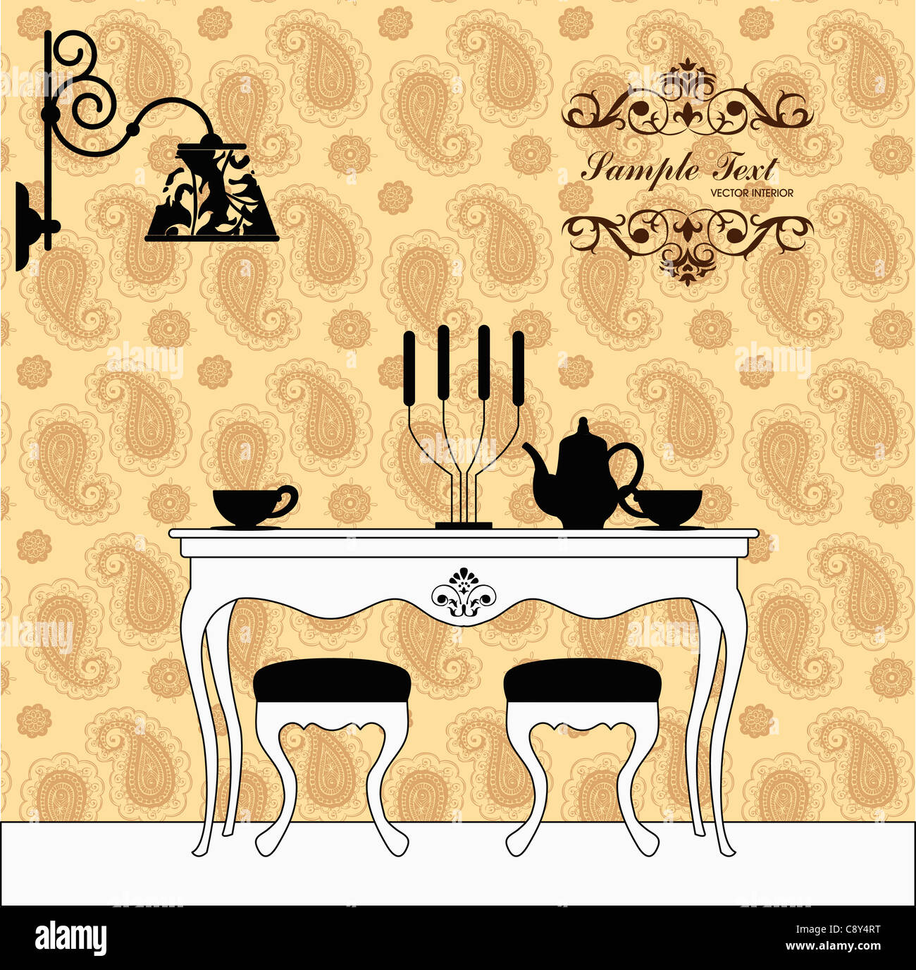 Various Antique Furnitures In Black And White Stock Photo Alamy
