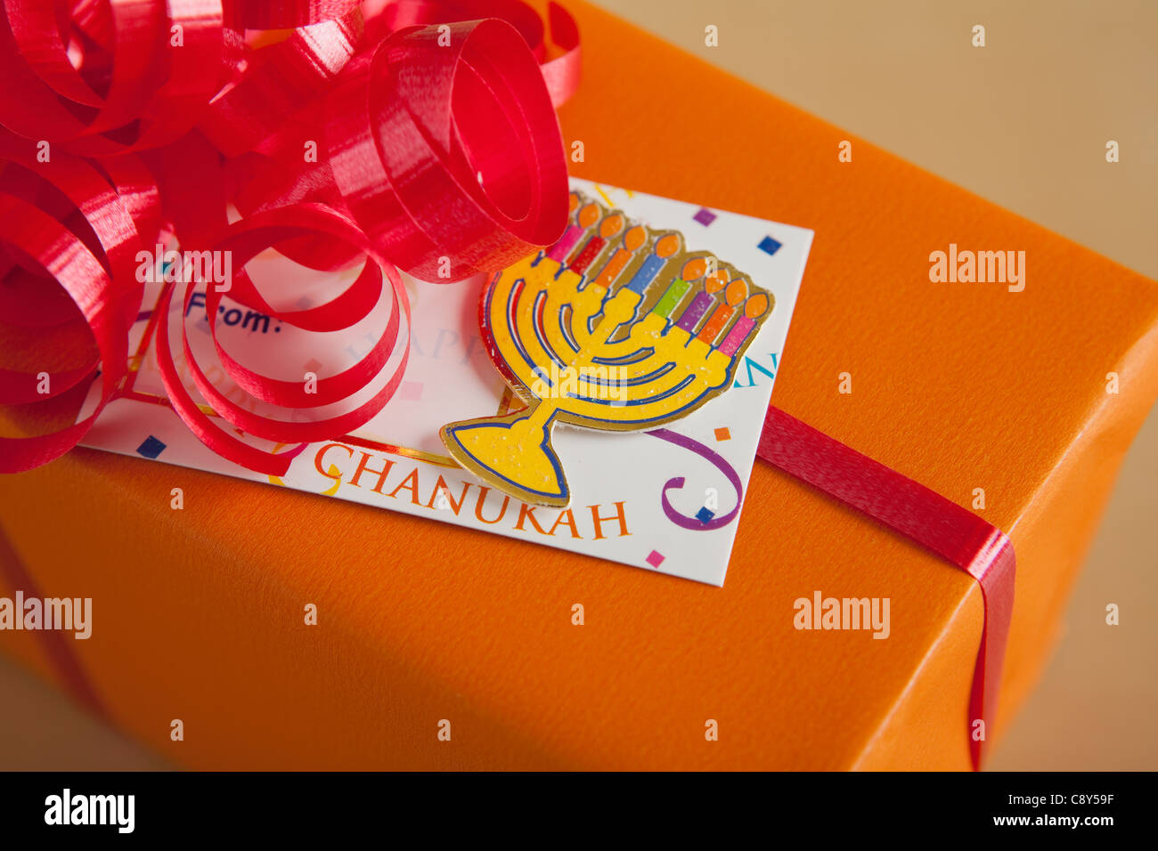 USA, Illinois, Metamora, Chanukah gift and greeting card Stock Photo