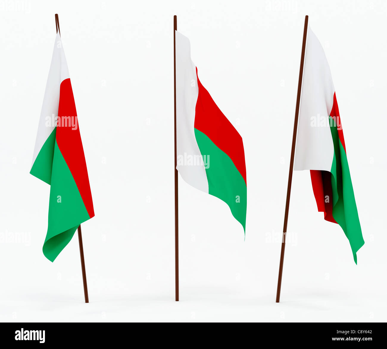 Flag of Madagaskar Stock Photo