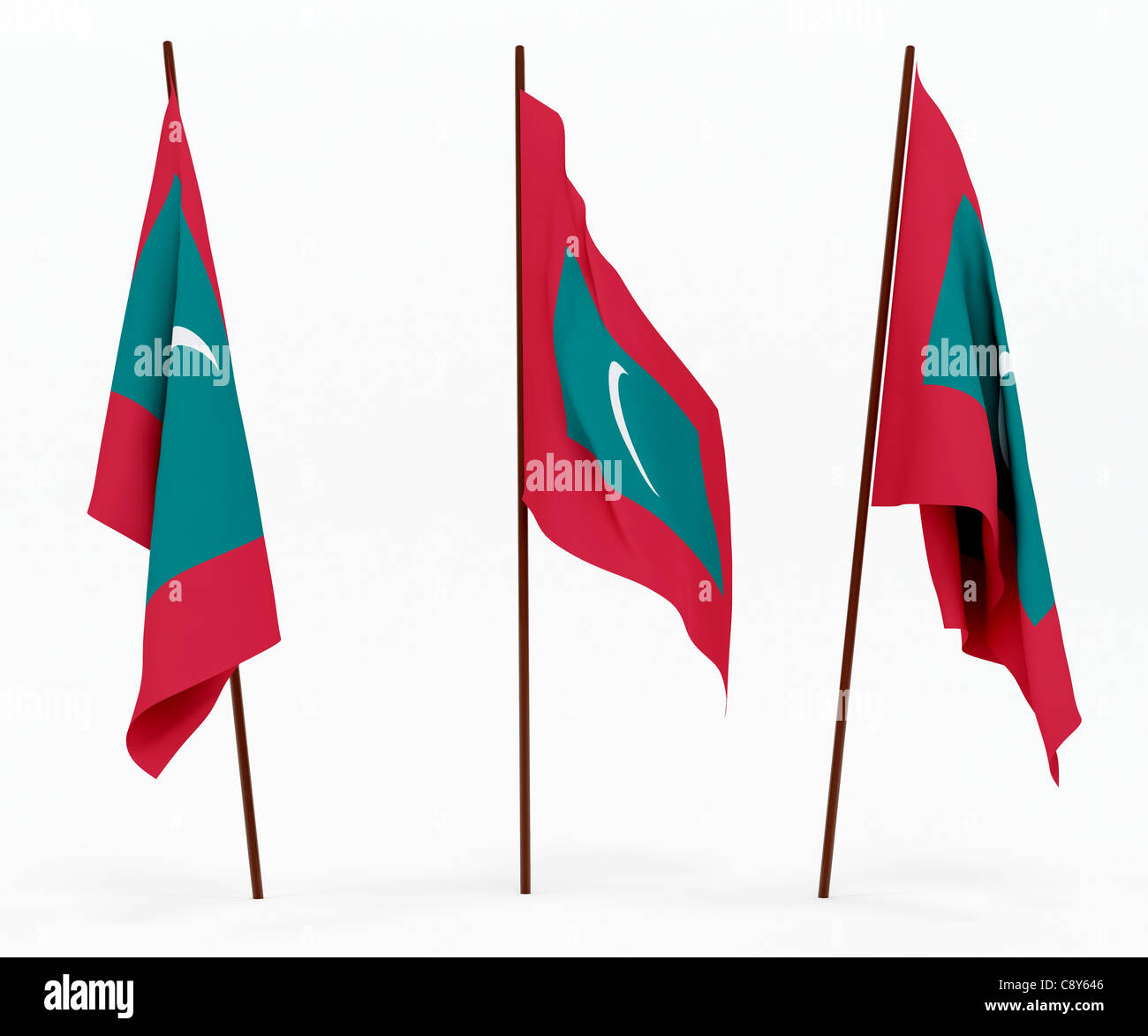 Flag of Maldives Stock Photo