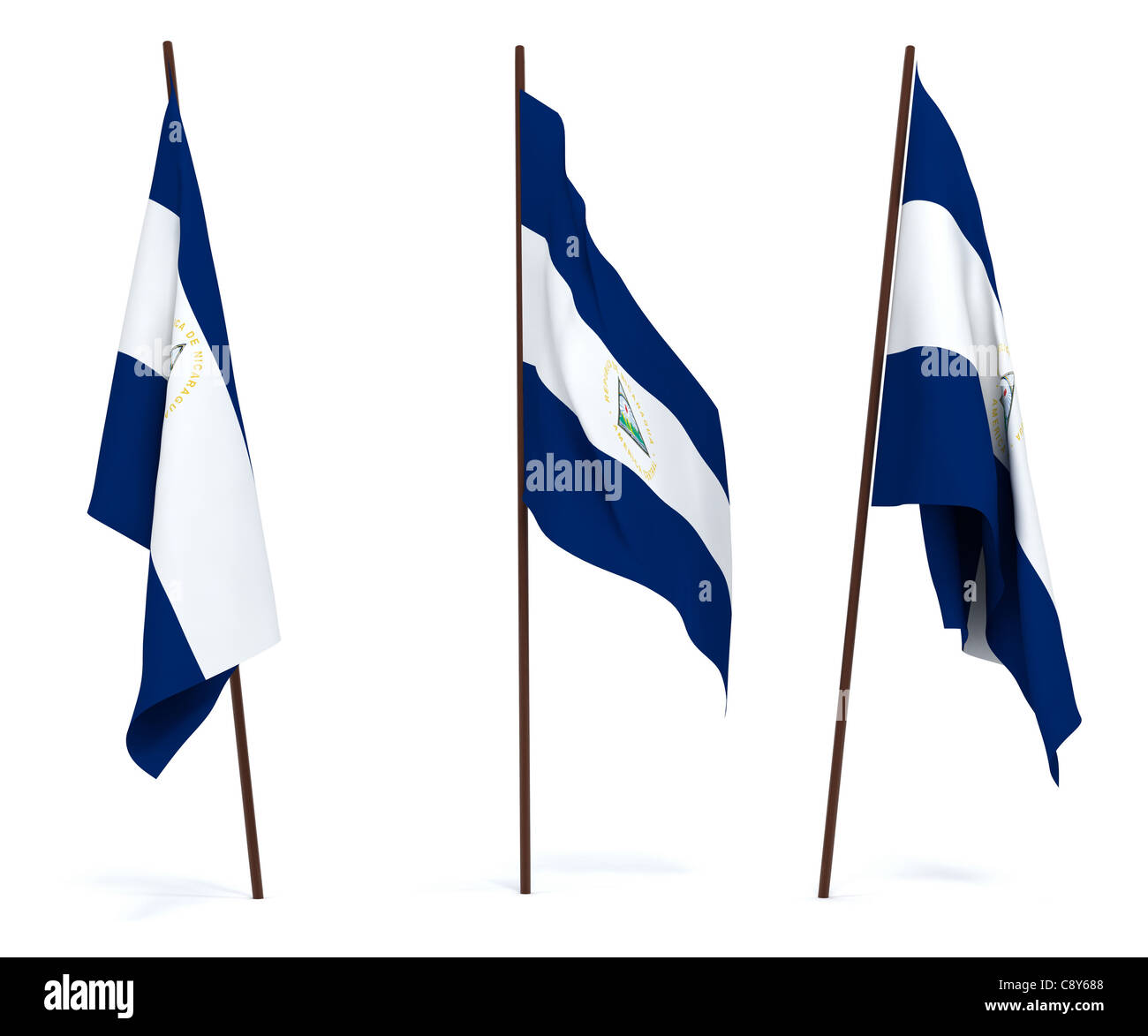 Flag of Nicaragua Stock Photo