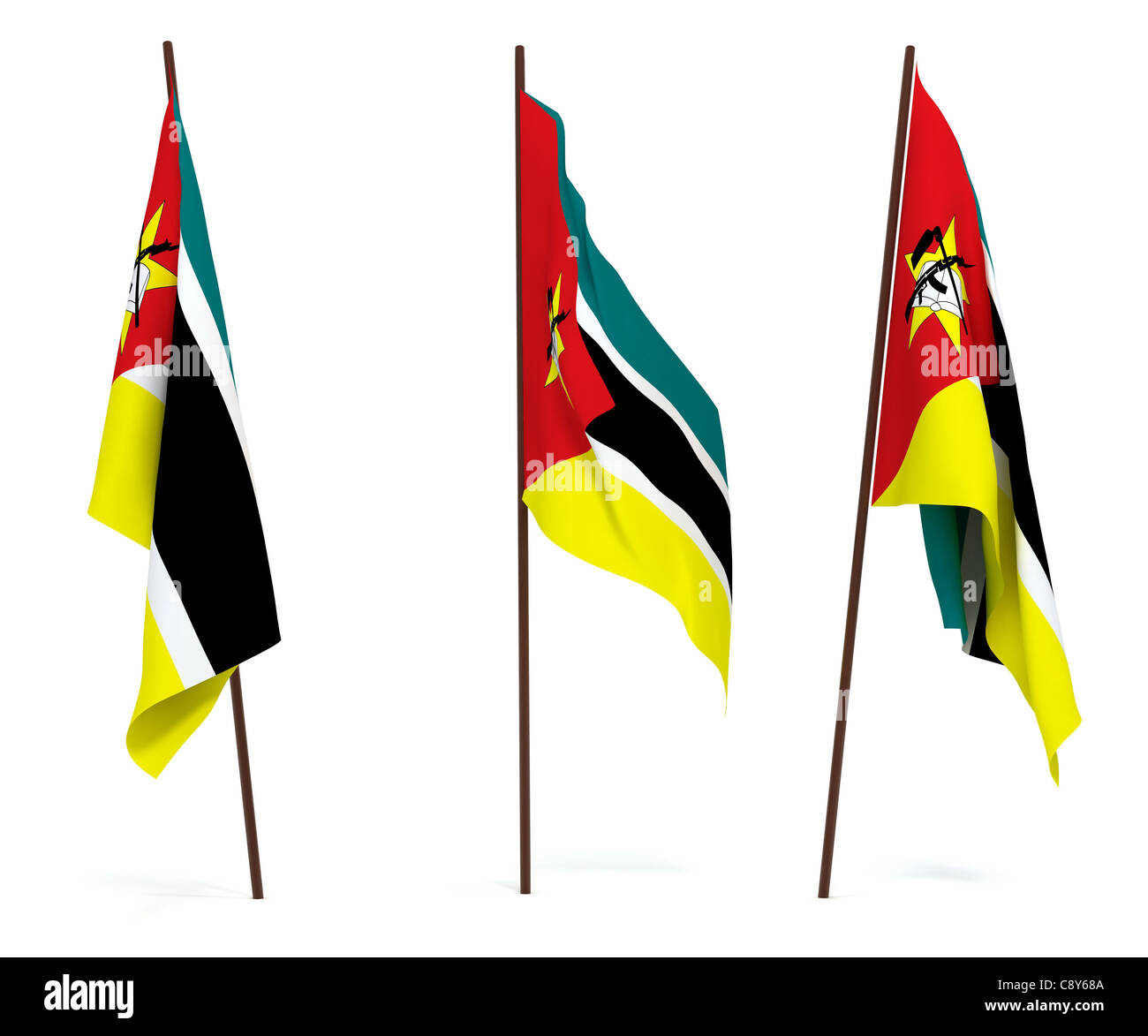 Flag of Mozambique Stock Photo