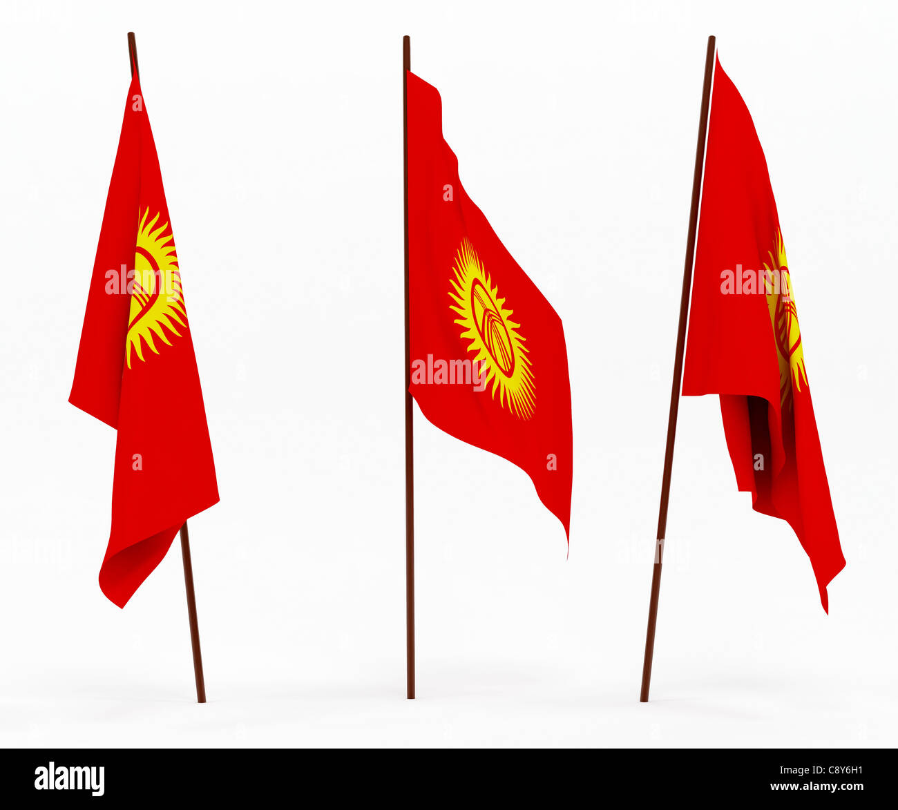 Flag of Kyrgyzstan Stock Photo