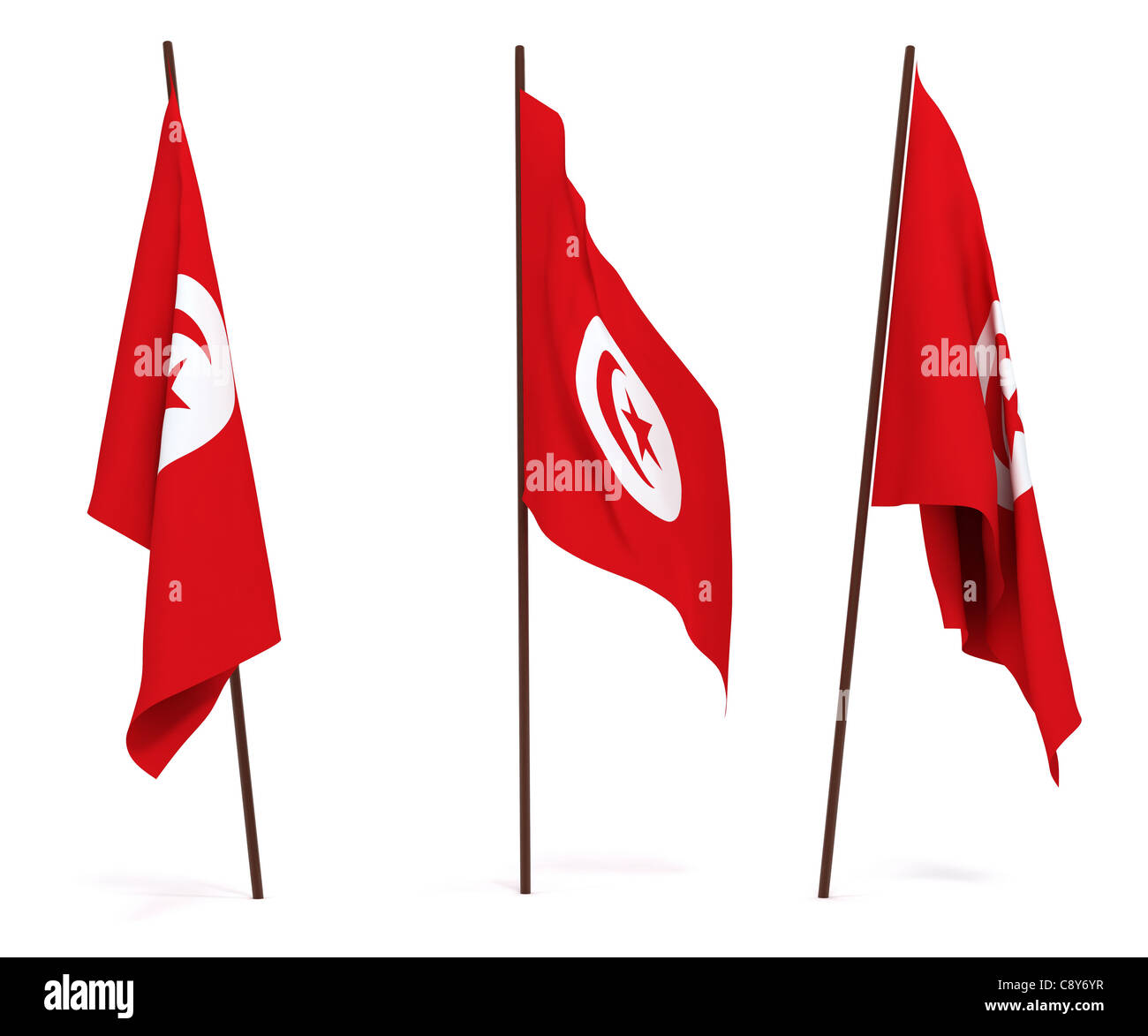 Flag of Tunisia Stock Photo