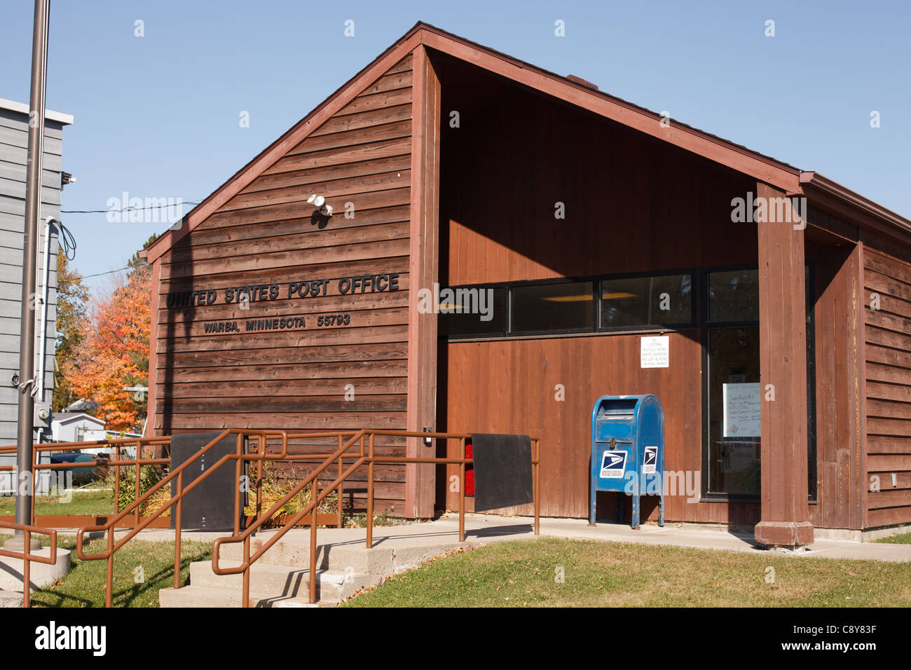 A rural post office in Warba, Minnesota, USA. Stock Photo