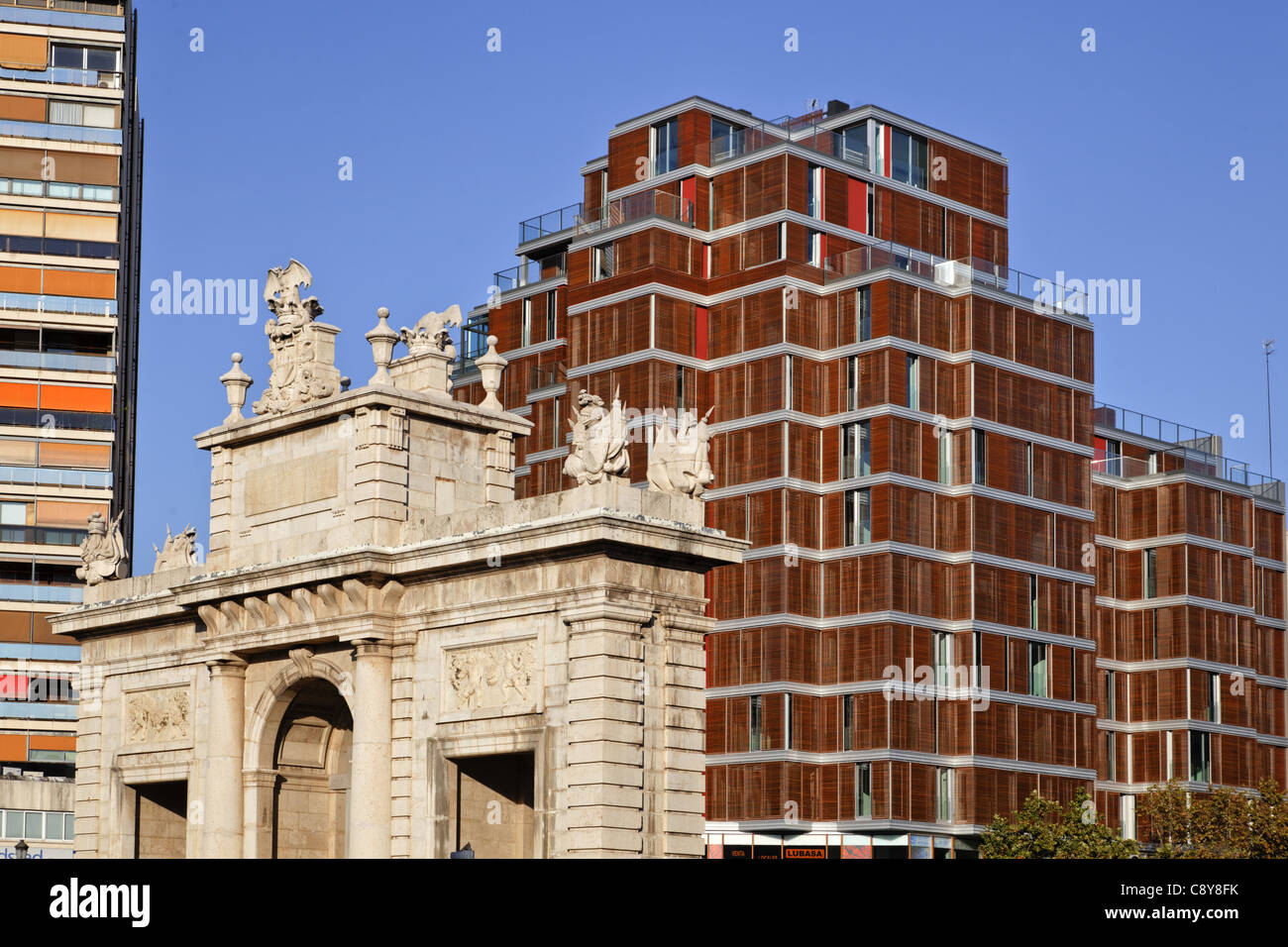 Plaza Porta del Mar, modern architecture, Real Estate, Valencia, Spain Stock Photo