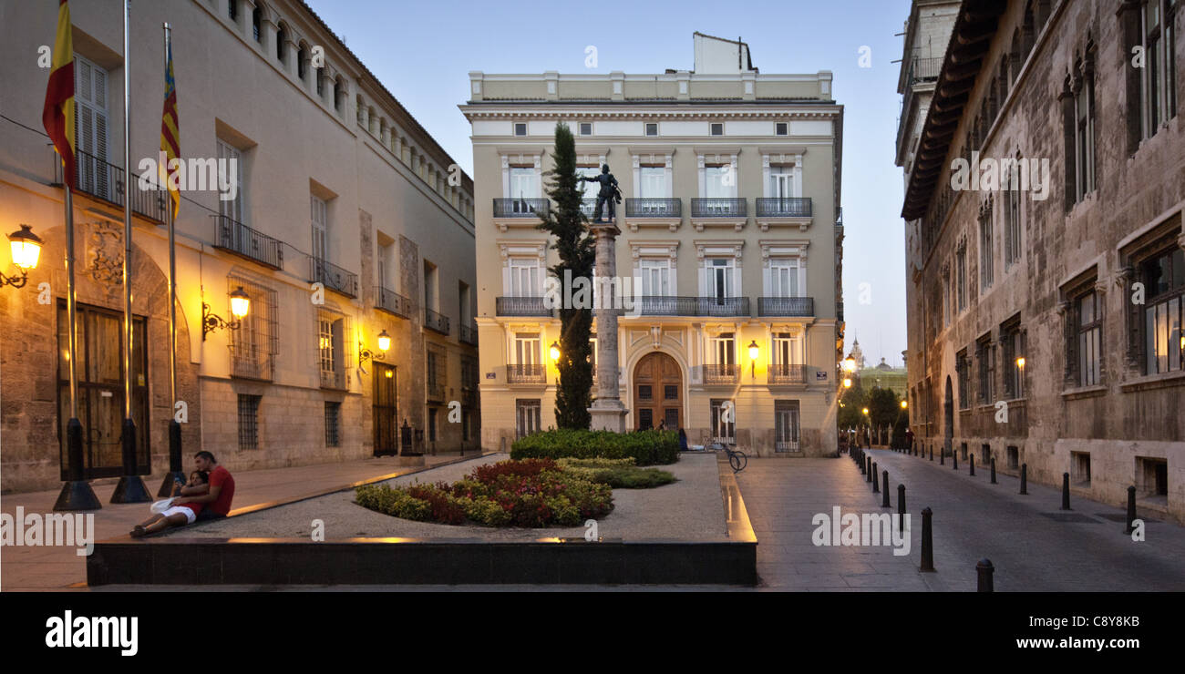 Seat of Government at Plaza de Manises in old city center of Valencia, Spain Stock Photo