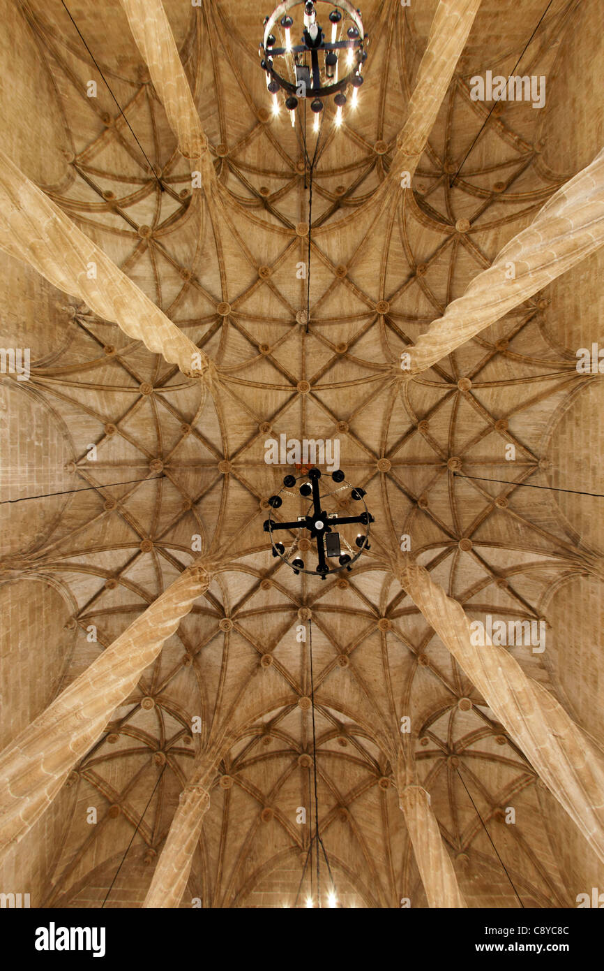 La Lonja de la Seda, UNESCO World heritage, silk exchange, columns, Valencia, Spain Stock Photo