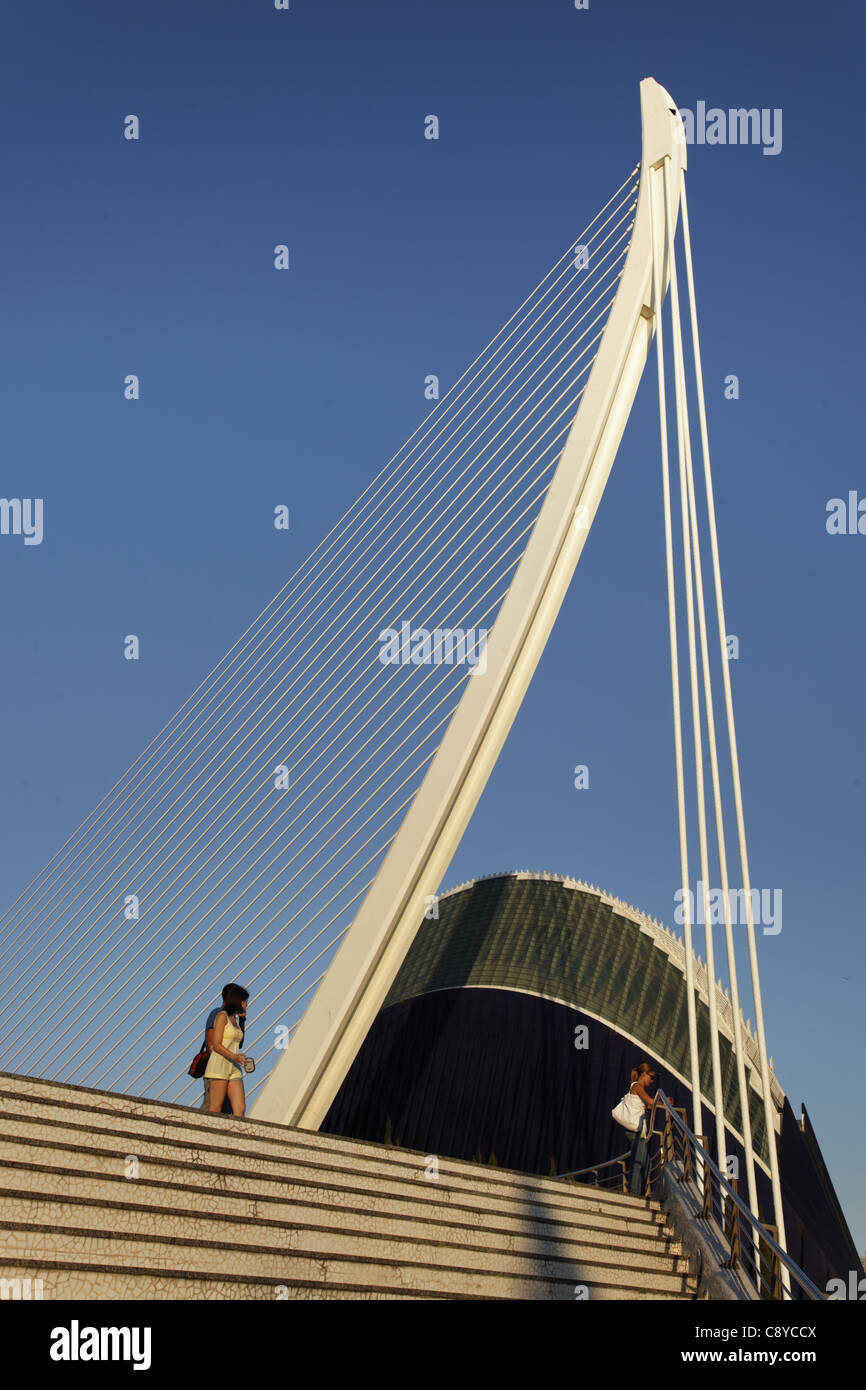 Agora, Puente de l Assut, bridge, City of sciences, Calatrava, Valencia, Spain  Stock Photo