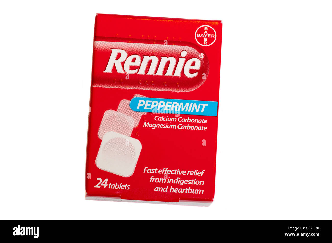 Packet Box Of Peppermint Rennie Rennies Stock Photo