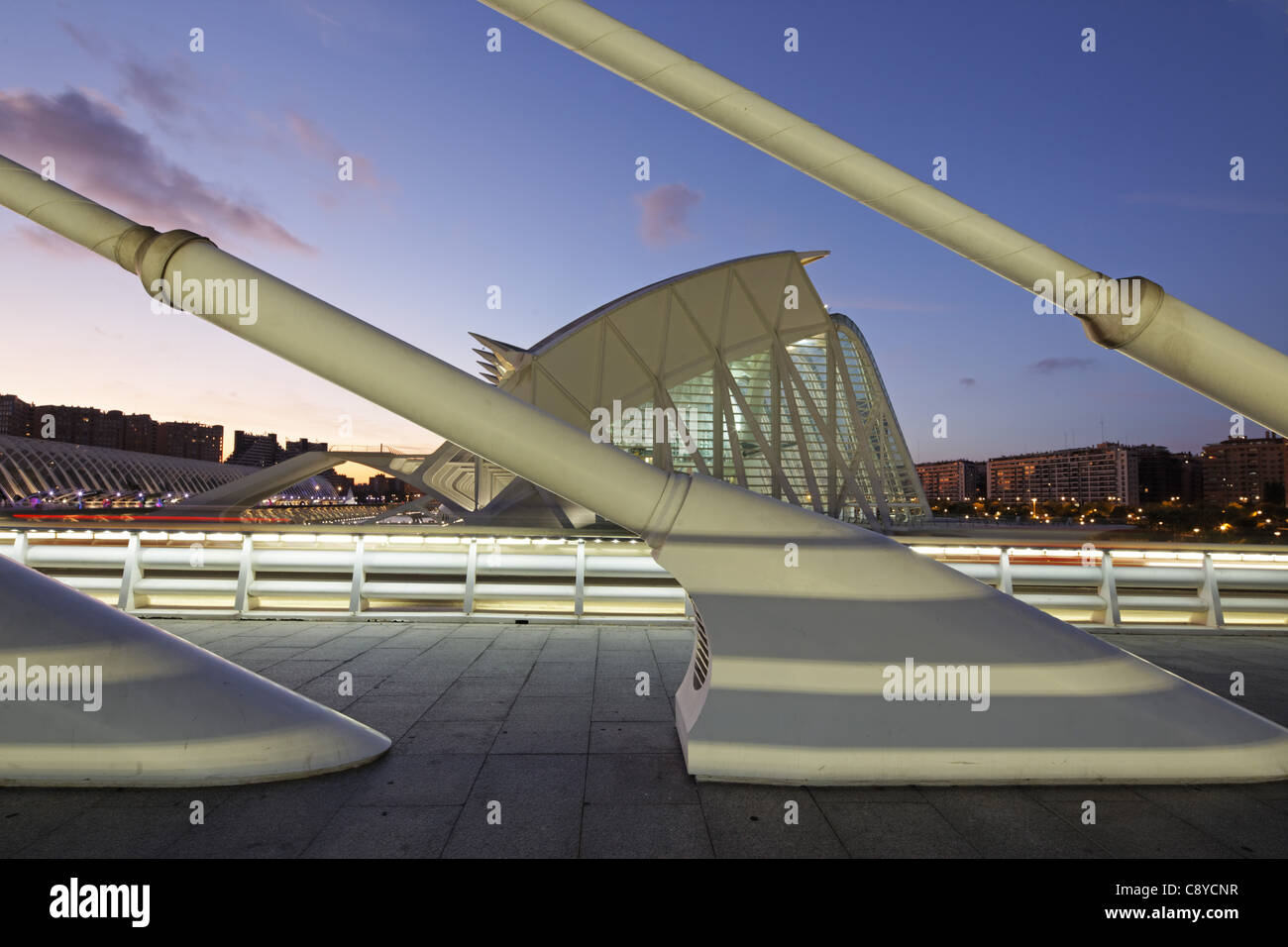 City of sciences and arts by architect Santiago Calatrava, Valencia , Spain, Stock Photo