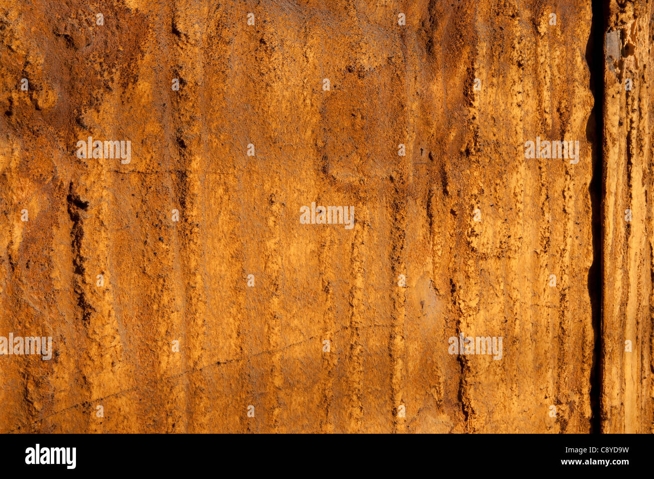 Rusted and corroded metal panels on an abandoned factory building in ...