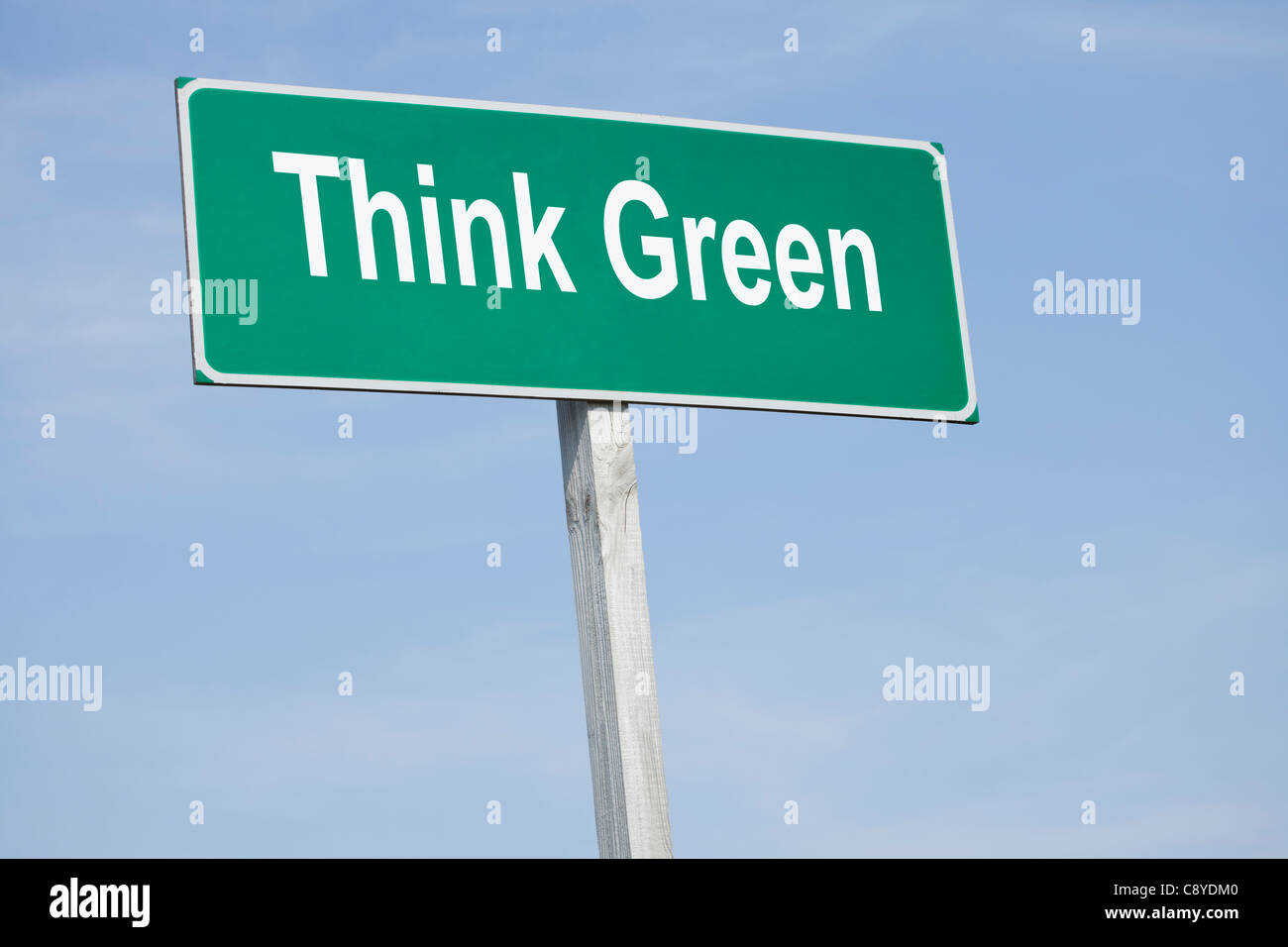 USA, Illinois, Metamora, Sign with environmental phrase Stock Photo