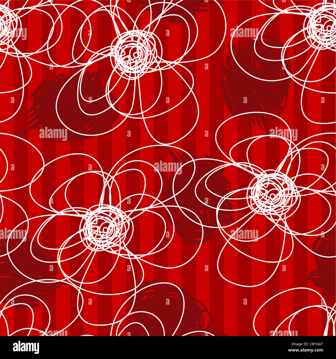Seamless floral pattern on red background. Vector file available Stock ...