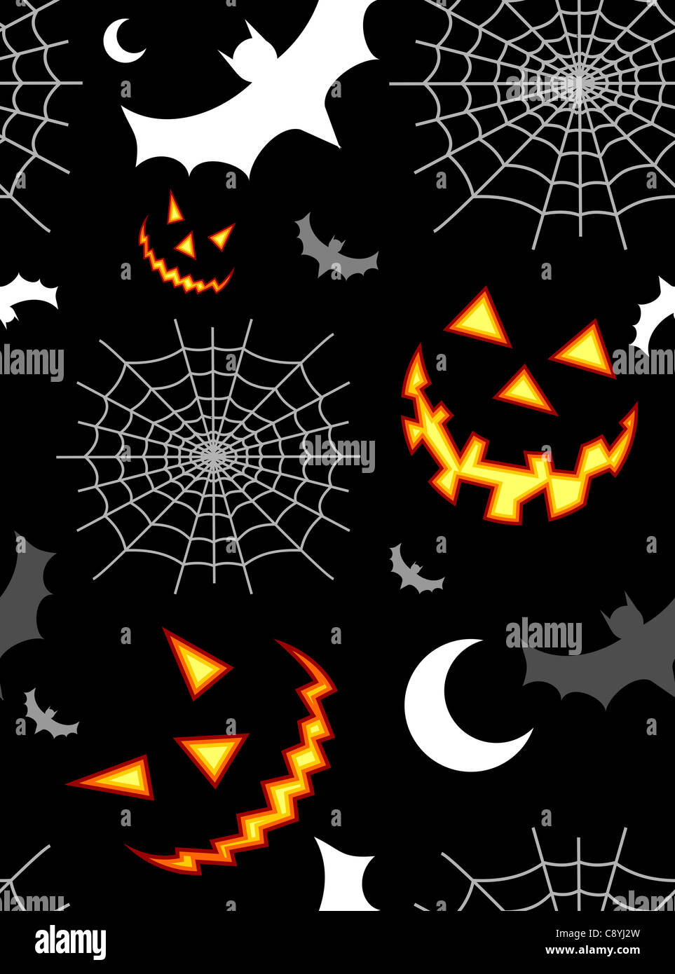 Halloween horror symbols seamless pattern background. Vector available  Stock Photo