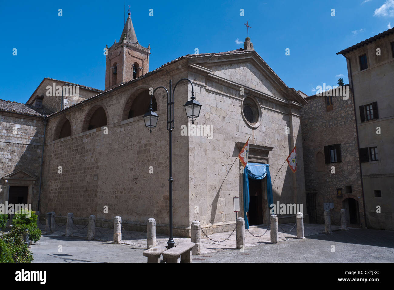 An exterior view of the Collegiata di San Lorenzo church exterior in