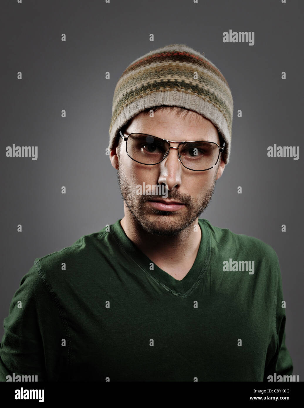Man with hat and glasses hi-res stock photography and images - Alamy