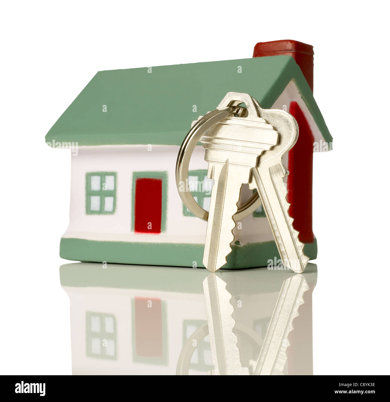 Model house with keys Stock Photo