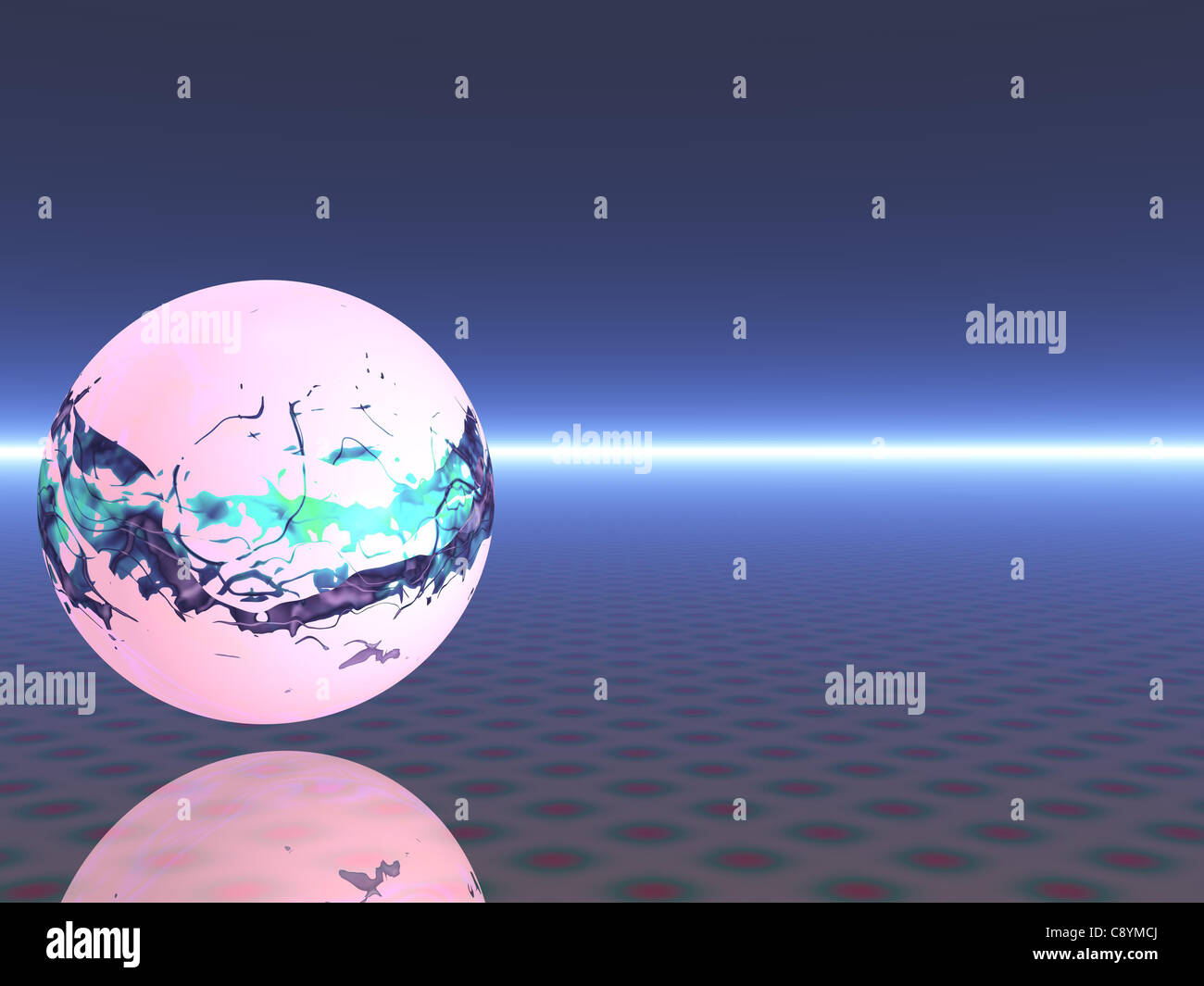 Abstract light reflecting sphere (CGI) Stock Photo