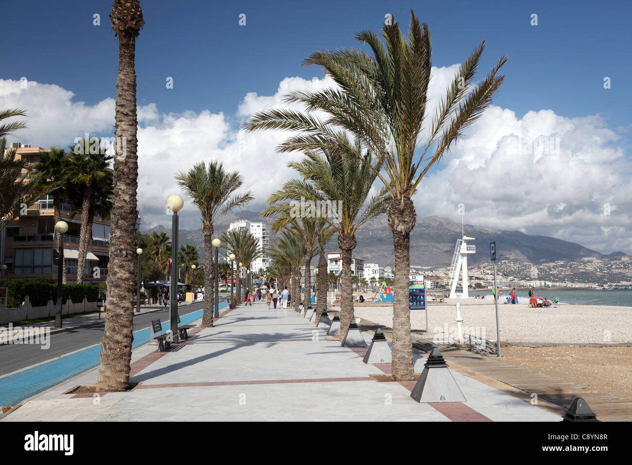 Promenade in Mediterranean resort L'Alfas del Pi in Spain Stock Photo