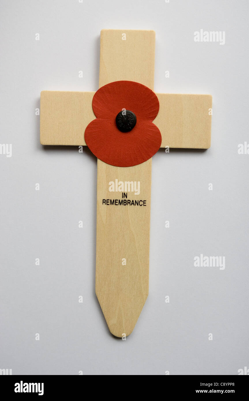 Royal British Legion Remembrance Sunday Cross. Stock Photo