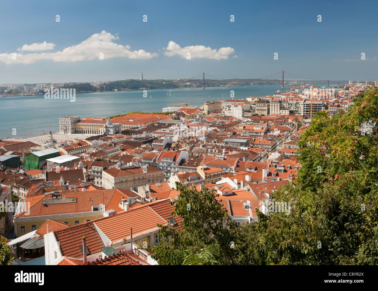 Lisbon overview, landscape mode. Stock Photo