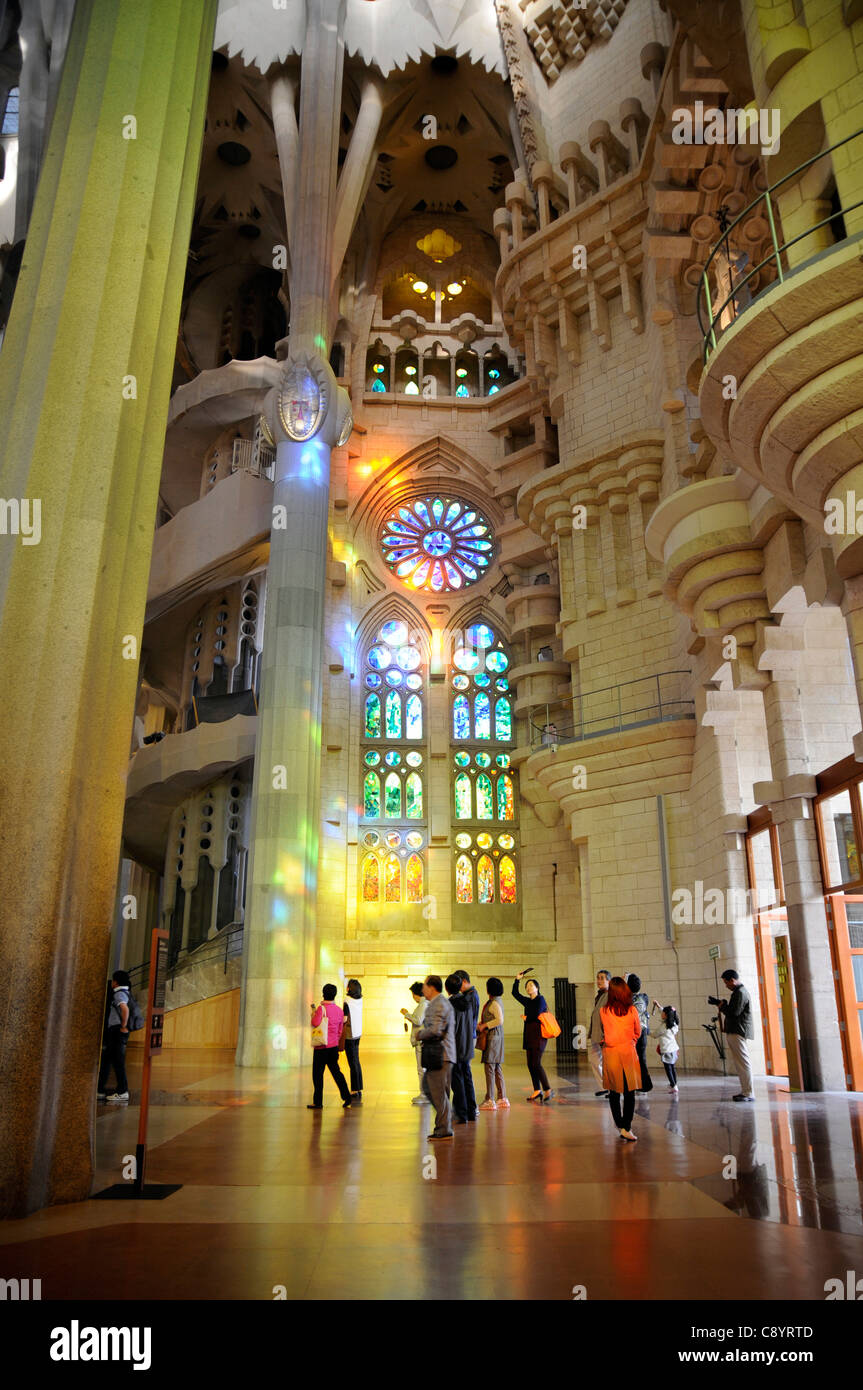Stained glass window in the Basílica y Templo Expiatorio de la Sagrada