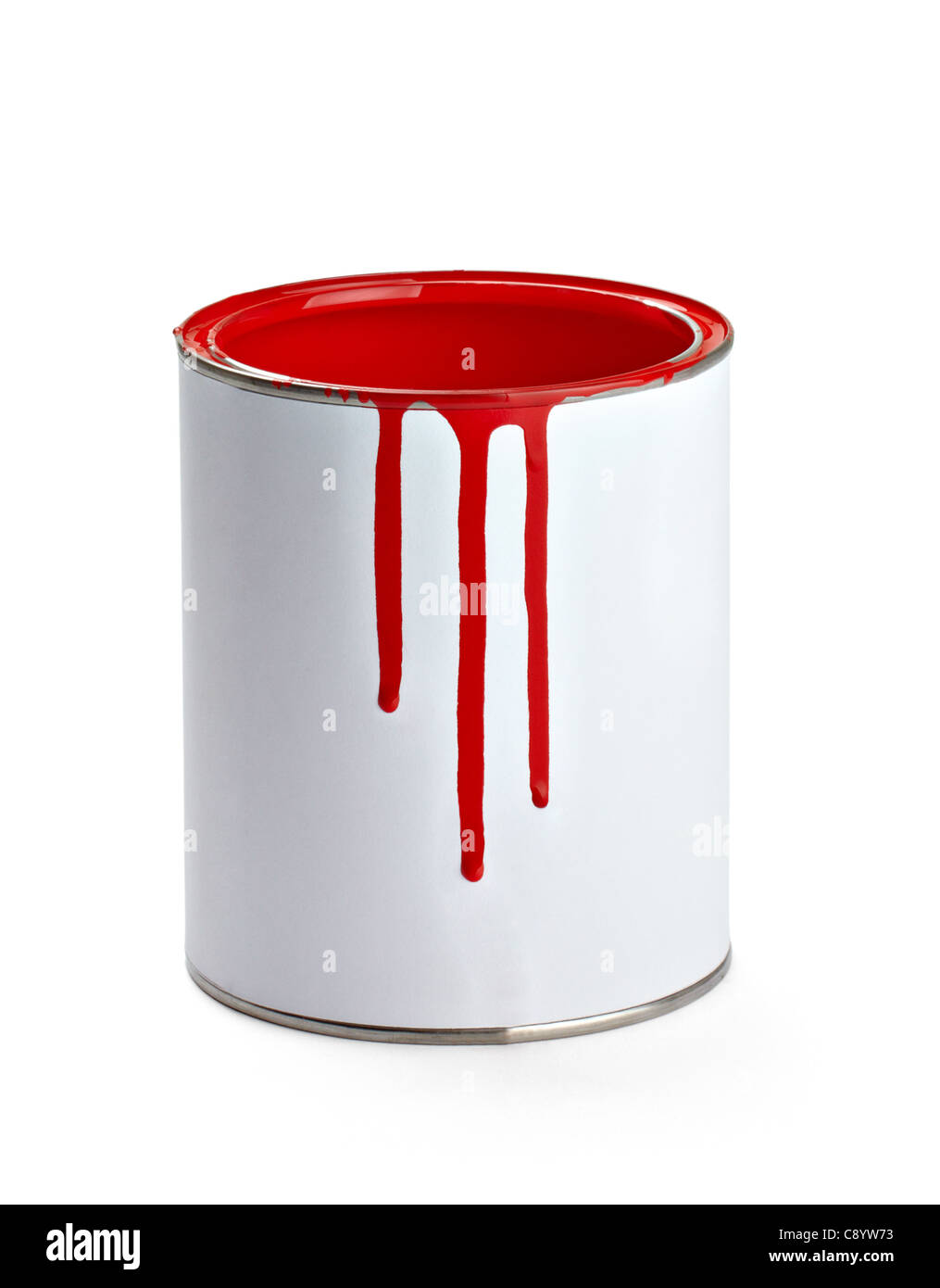 Fake One Gallon Red Paint Can Spill