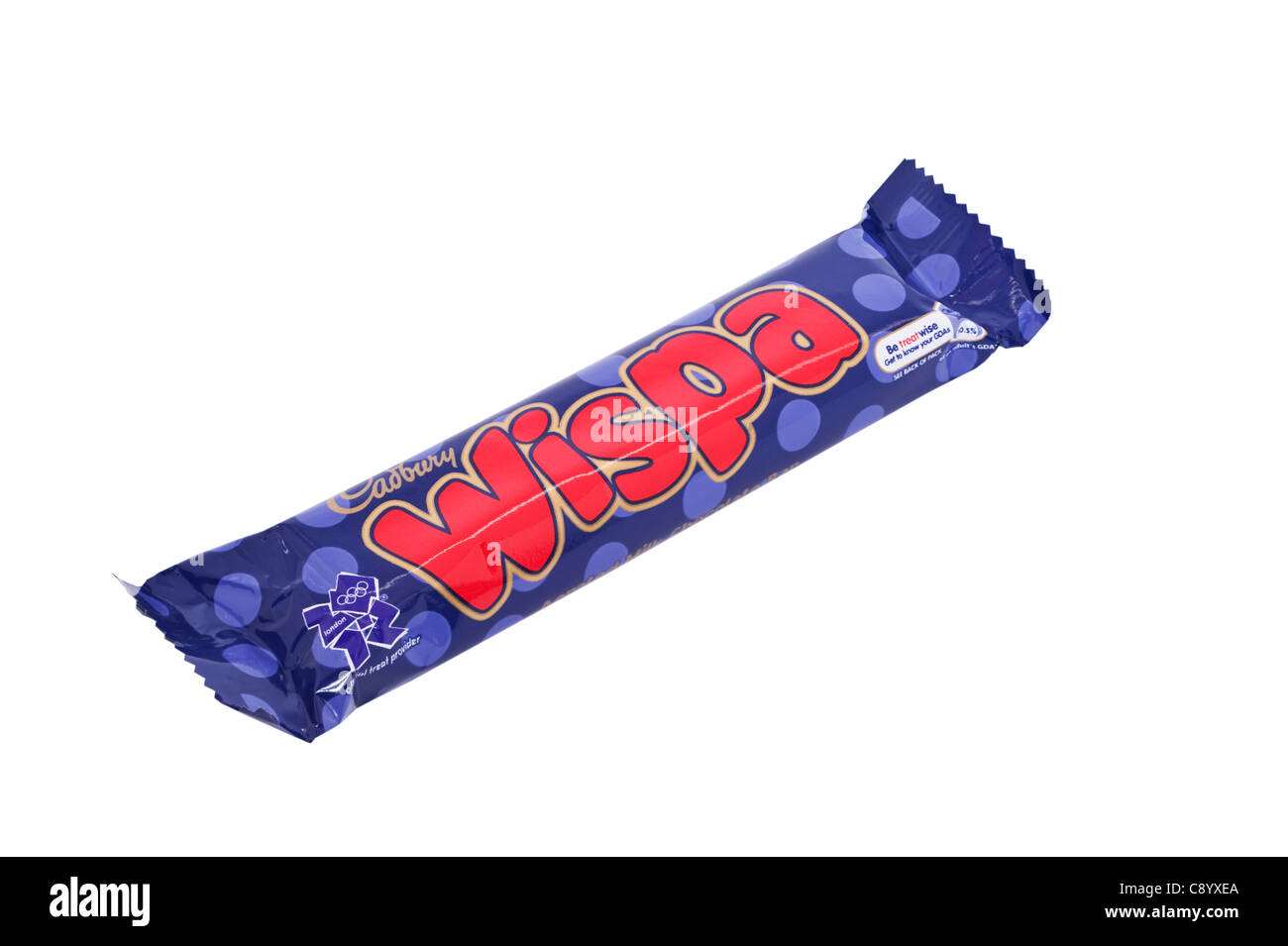 A Cadbury Wispa chocolate bar by Cadburys on a white background Stock Photo